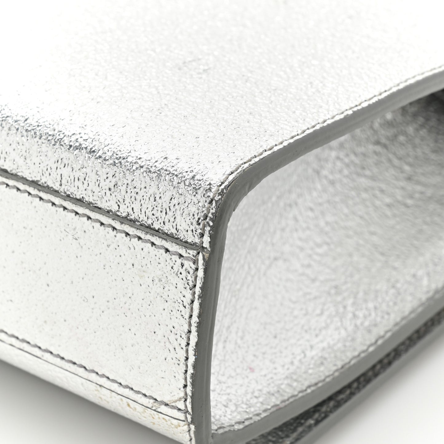 Metallic Calfskin Medium Classic Monogram Kate Satchel Platine