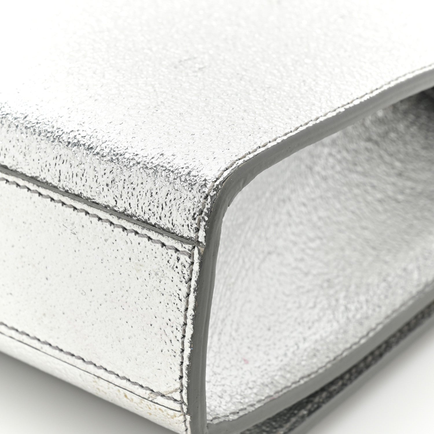 Saint Laurent Metallic Calfskin Medium Classic Monogram Kate Satchel Platine 18 of 18