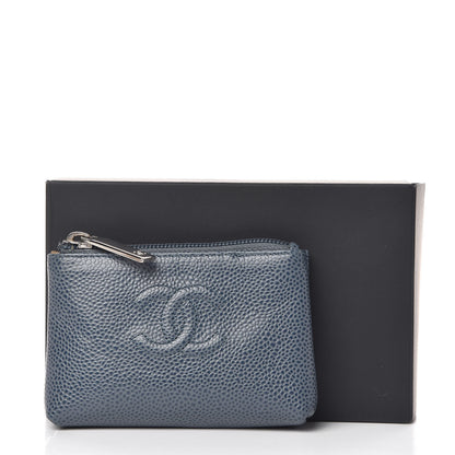 Chanel Caviar Timeless CC Key Holder Blue 8 of 8