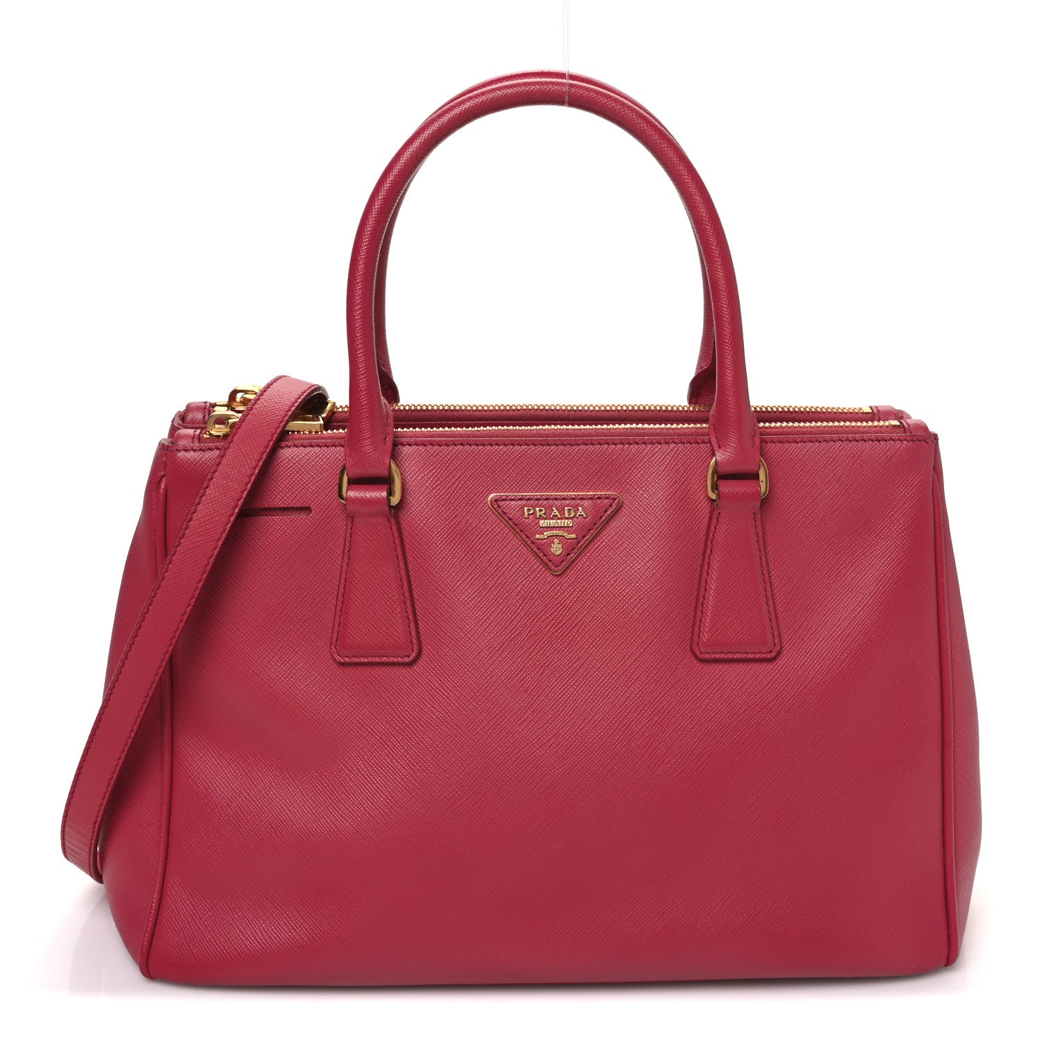 Prada Saffiano Medium Galleria Double Zip Tote Peonia 1 of 13