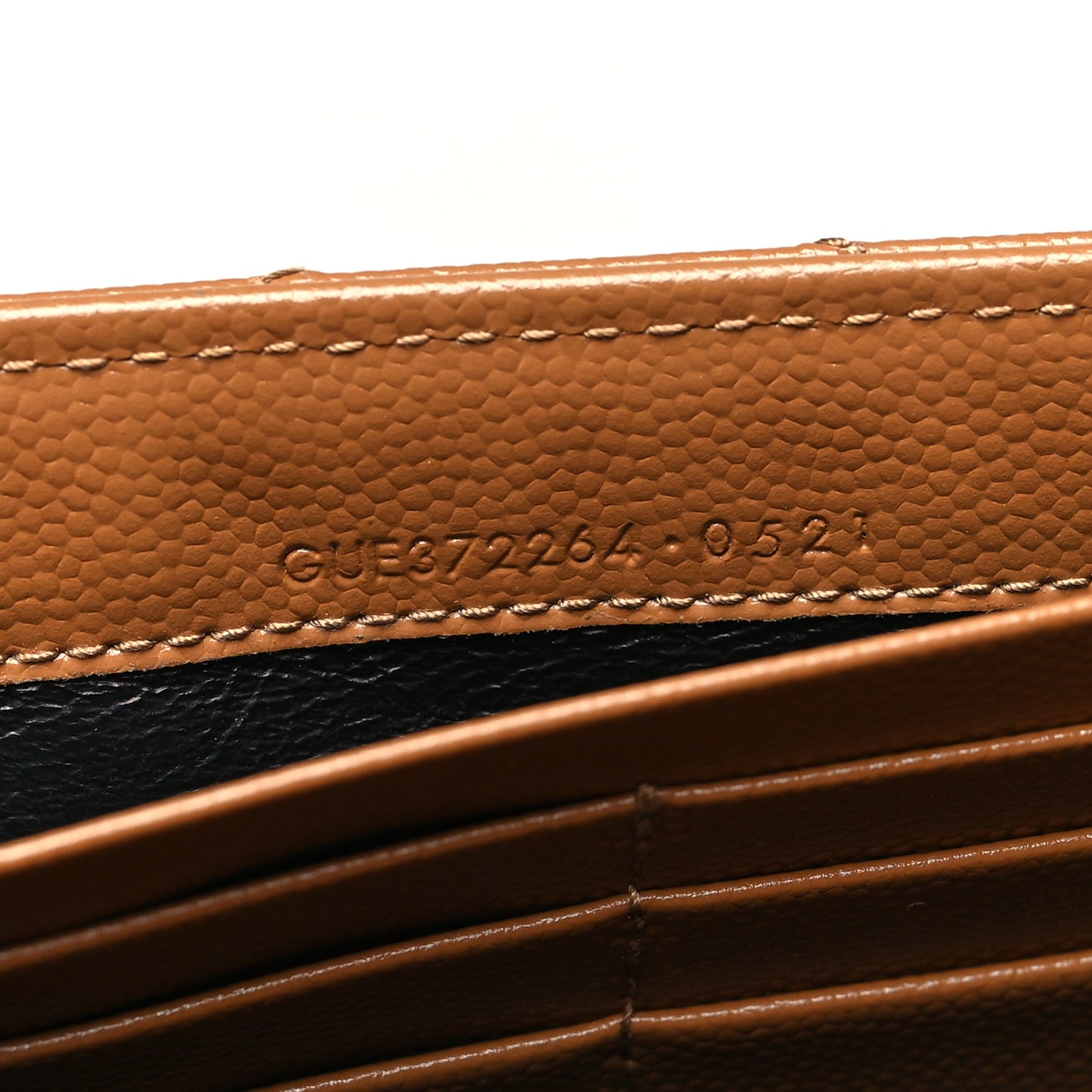 Grain De Poudre Matelasse Chevron Monogram Flap Wallet Dark Natural