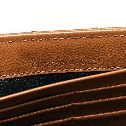 Saint Laurent Grain De Poudre Matelasse Chevron Monogram Flap Wallet Dark Natural 7 of 11