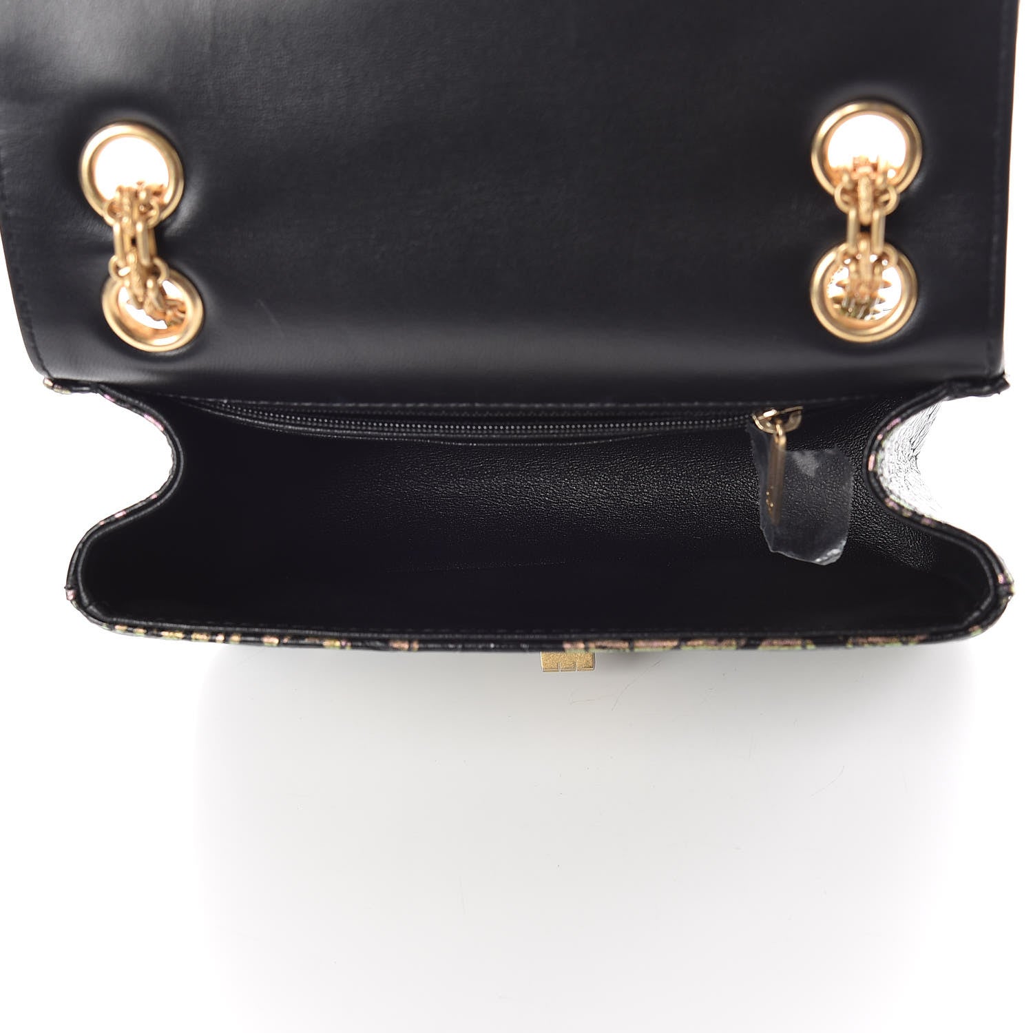 Chanel Calfskin Crocodile Embossed Graffiti 2.55 Mini Cocodile Reissue Flap Black Gold 6 of 12