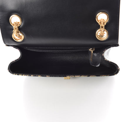 Chanel Calfskin Crocodile Embossed Graffiti 2.55 Mini Cocodile Reissue Flap Black Gold 6 of 12