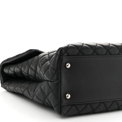 Chanel Caviar Lizard Quilted Large Coco Handle Flap Grey 9 of 10
