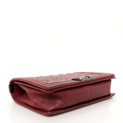 Chanel Crumpled Lambskin New Medium Studded Boy Flap Red 4 of 10