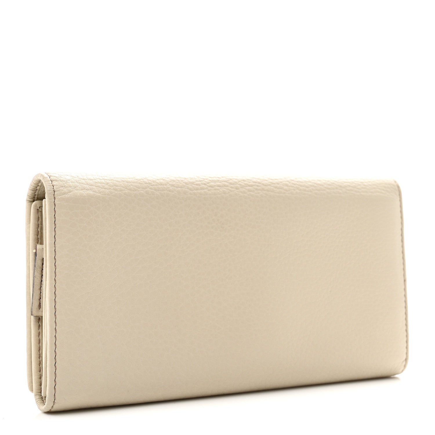Gucci Pebbled Calfskin Large Soho Continental Wallet Off White 3 of 7