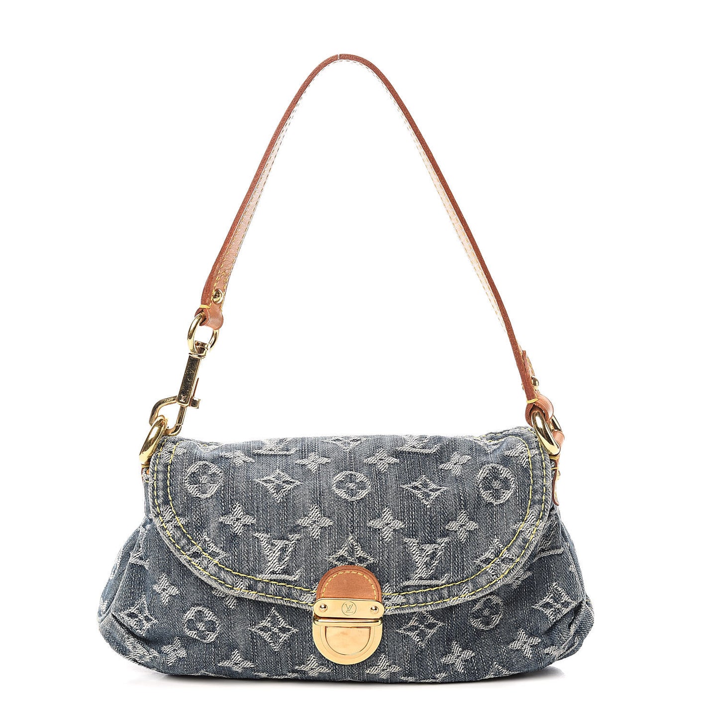 Monogram Denim Mini Pleaty Blue