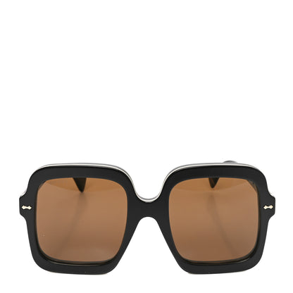 Gucci Acetate Round Frame Sunglasses GG1241S Black White 2 of 7