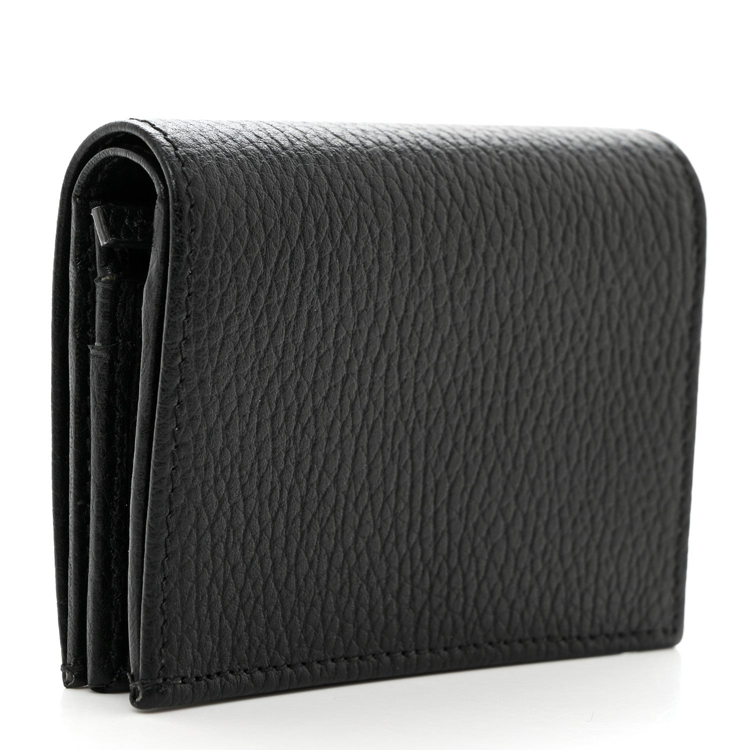 Gucci Pebbled Calfskin GG Marmont Card Case Black 3 of 8