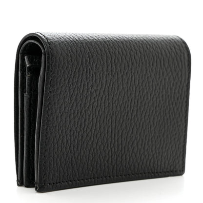Gucci Pebbled Calfskin GG Marmont Card Case Black 3 of 8