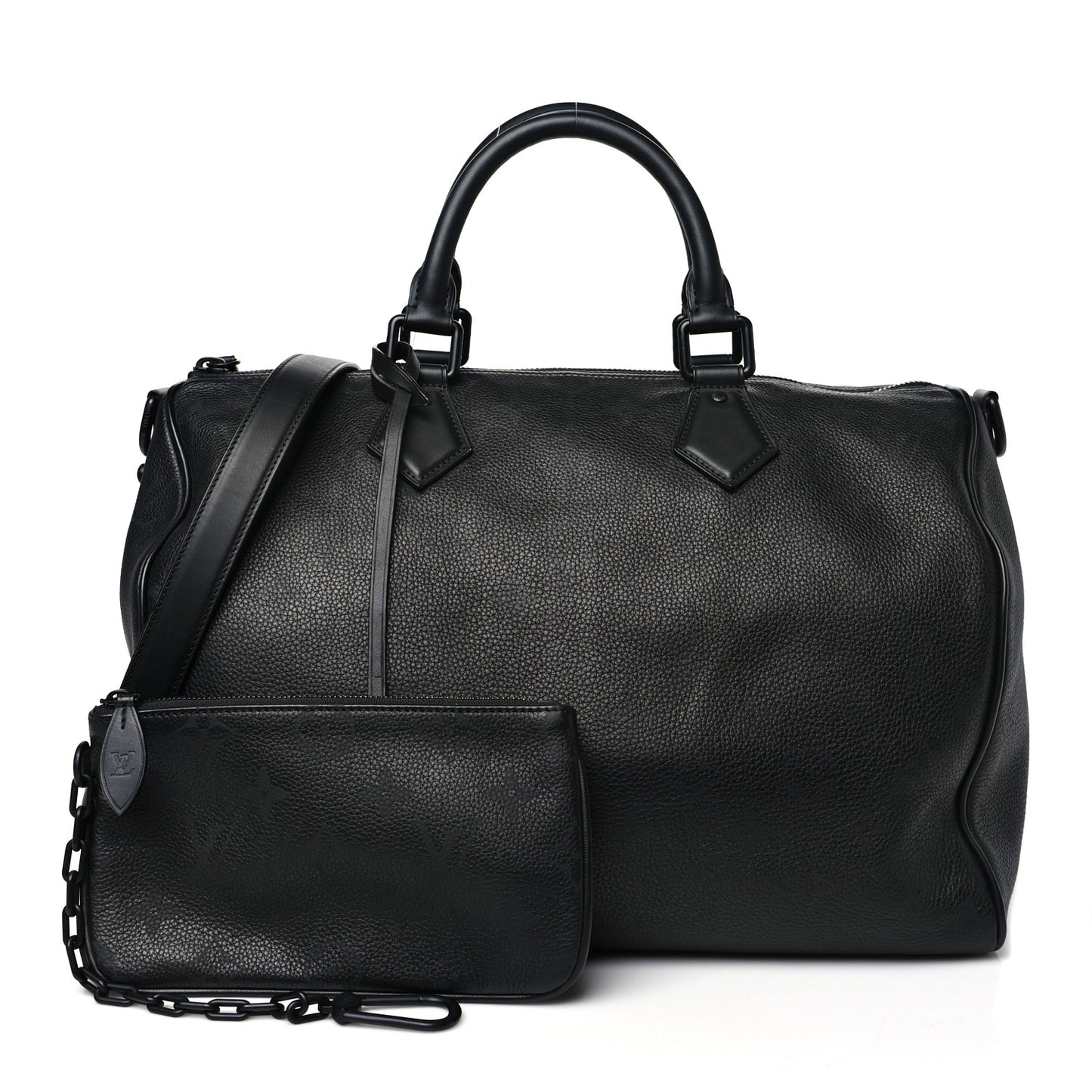 Calfskin Monogram Speedy P9 Bandouliere 40 Ultra Black