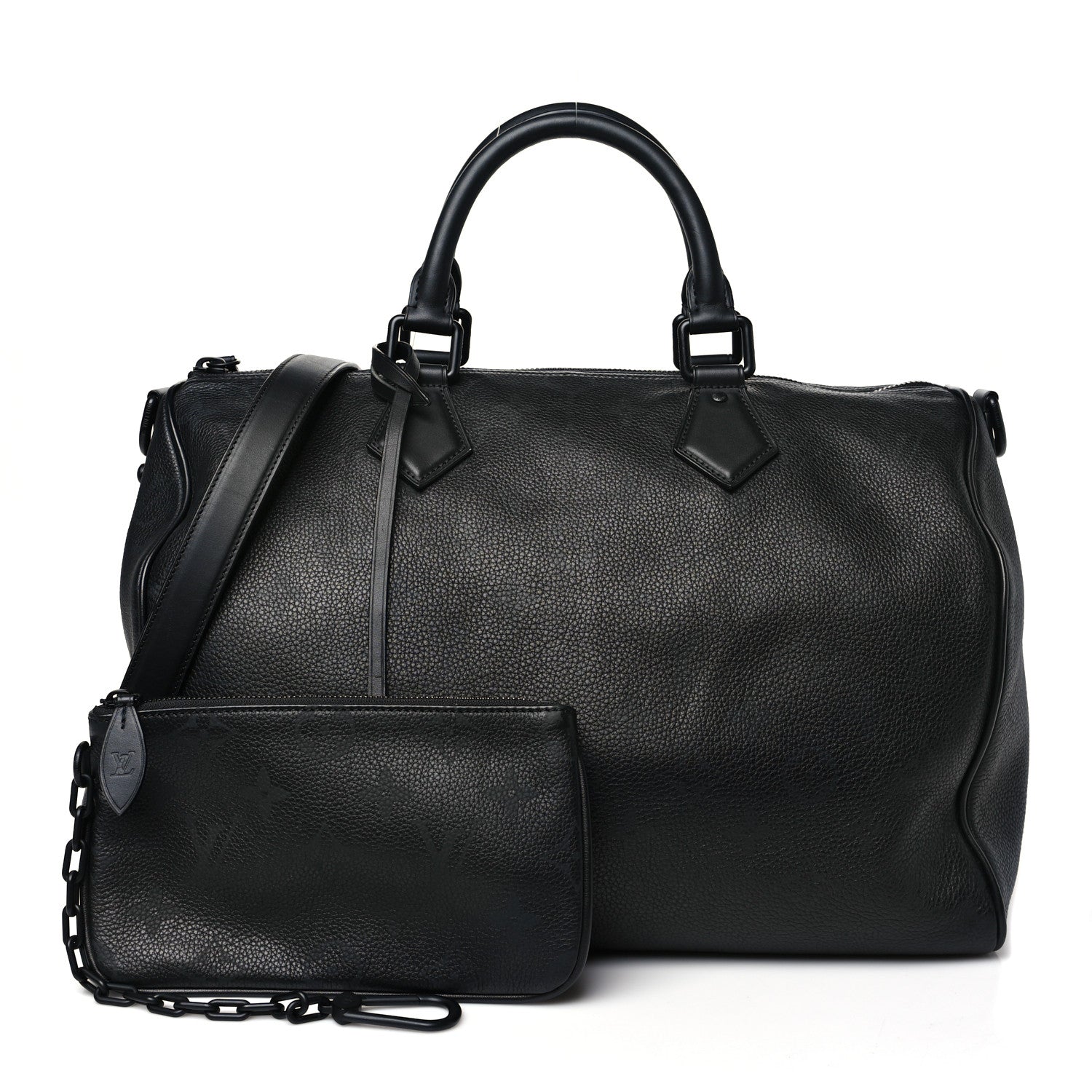 Louis Vuitton Calfskin Monogram Speedy P9 Bandouliere 40 Ultra Black 3 of 10