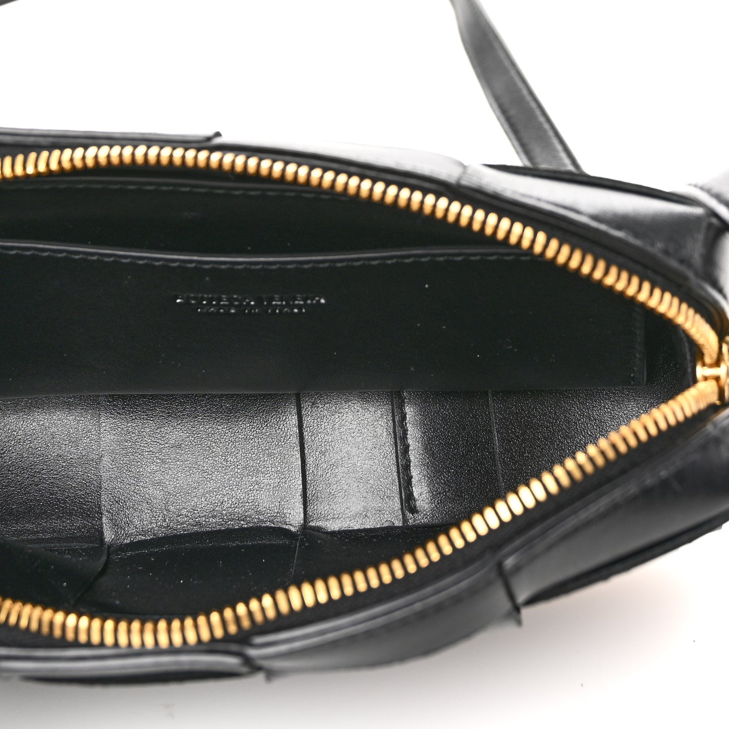 Lambskin Maxi Intreccio Cassette Phone Pouch Crossbody Bag Black