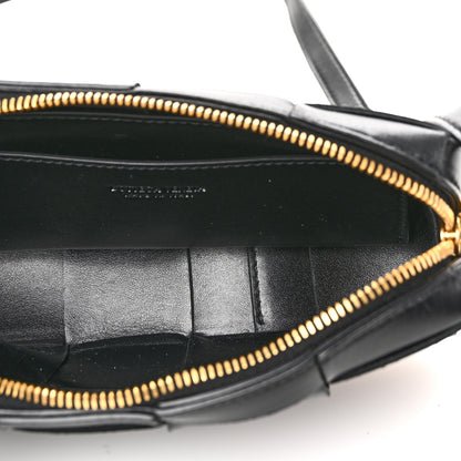 Bottega Veneta Lambskin Maxi Intreccio Cassette Phone Pouch Crossbody Bag Black 5 of 9