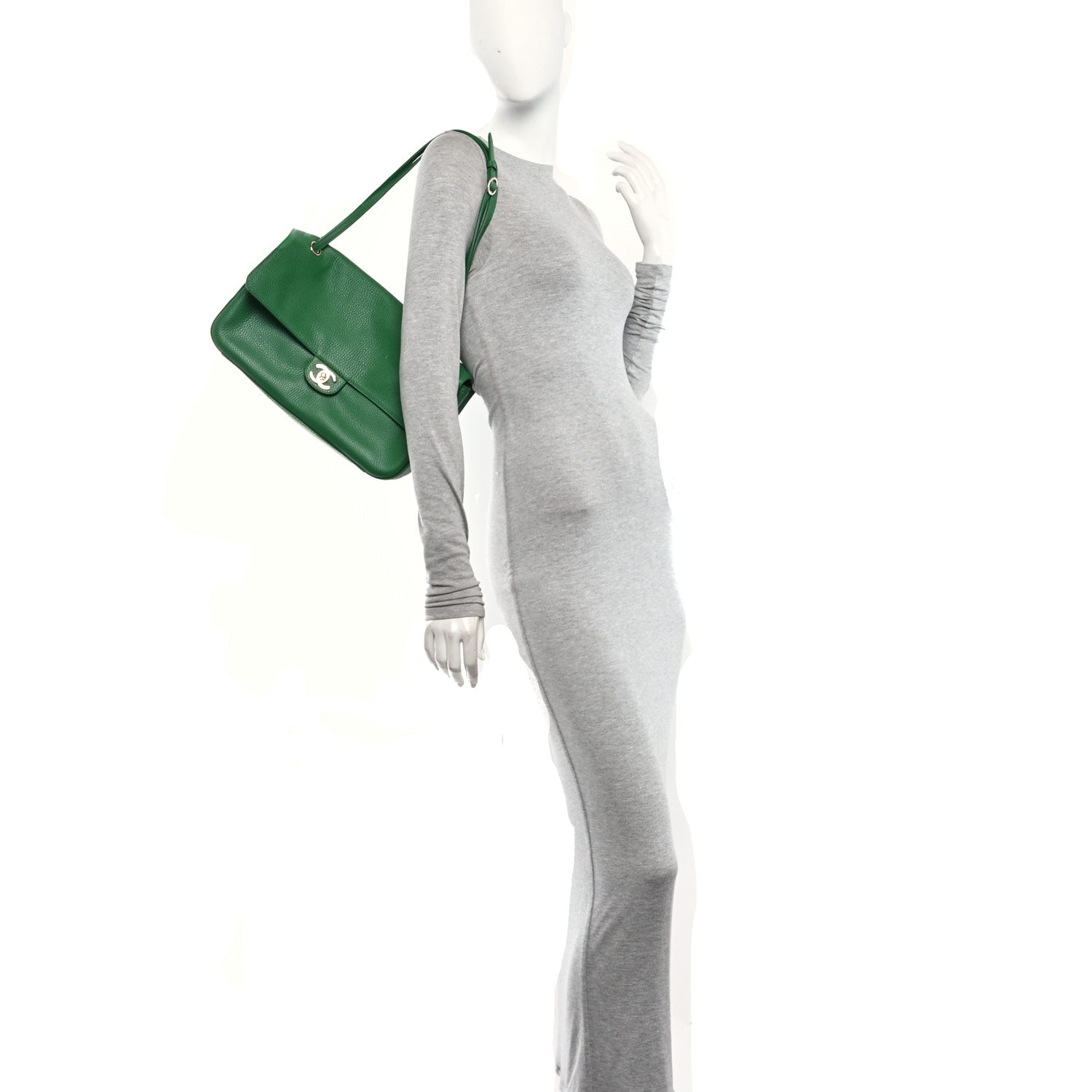 Chanel Grained Calfskin Small Souplissimo Maxi Flap Green 2 of 11