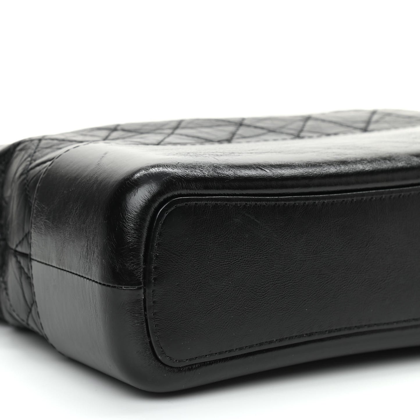 Aged Calfskin Quilted Medium Gabrielle Hobo Black