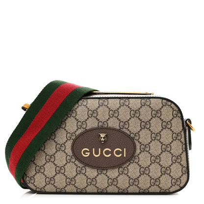 Gucci GG Supreme Monogram Web Neo Vintage Shoulder Bag Beige New Acero Crop 1 of 10