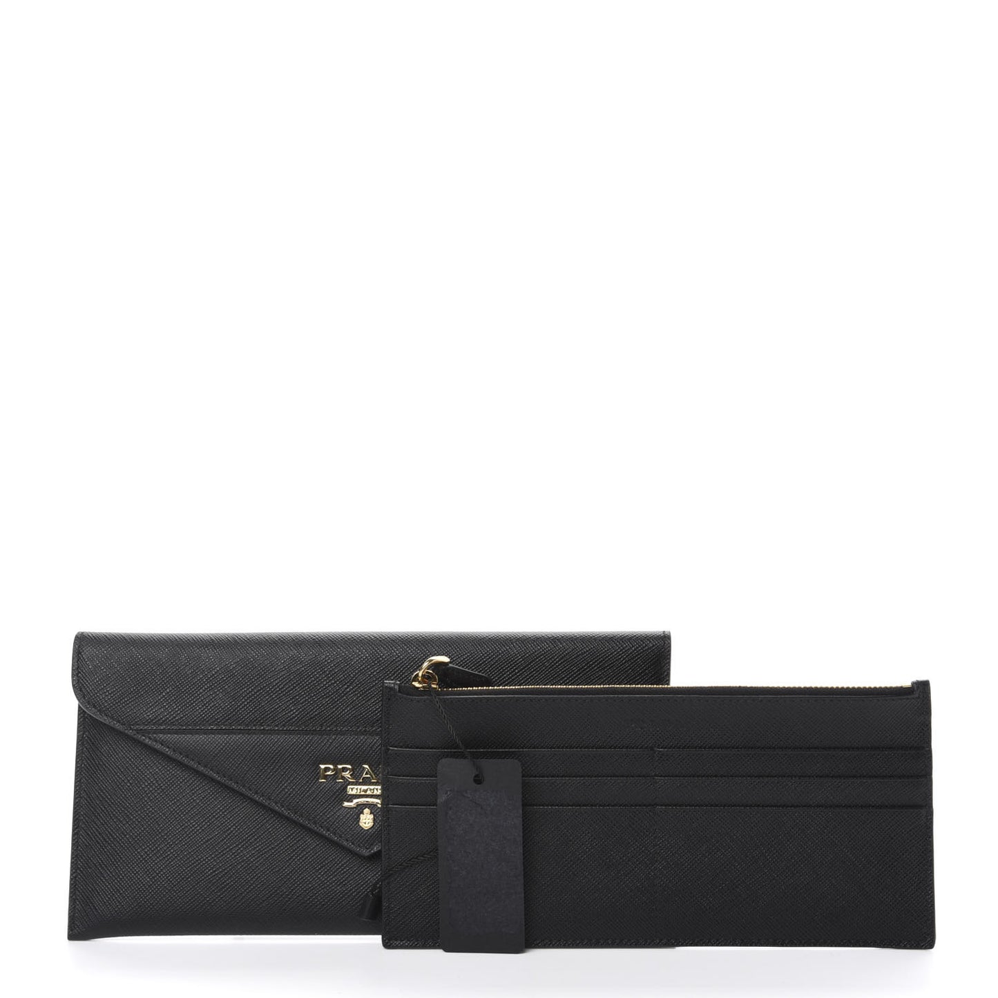Saffiano Letter Envelope Wallet Black