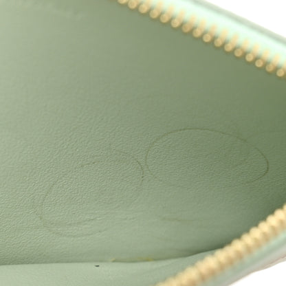 Celine Grained Calfskin Zipped Card Holder Vert D'eau 9 of 13