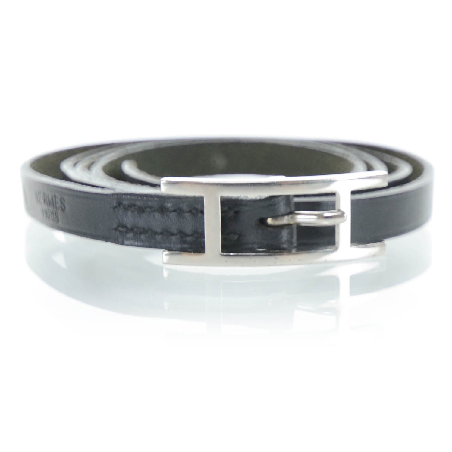 Hermes Chamonix Hapi Triple Tour Wrap Bracelet Black 1 of 5