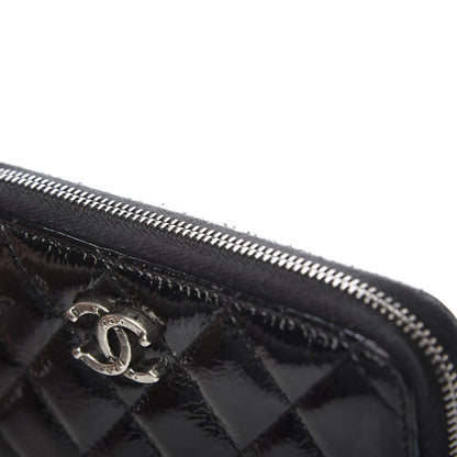 Chanel Patent Goatskin Paris Dallas Zip Around Wallet Black 10 of 11