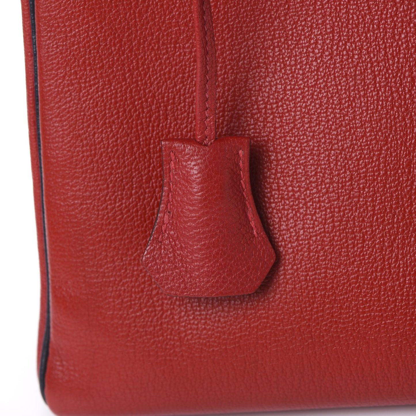 Chevre Mysore Horseshoe Kelly Retourne 28 Rouge Garance Bleu Obscur