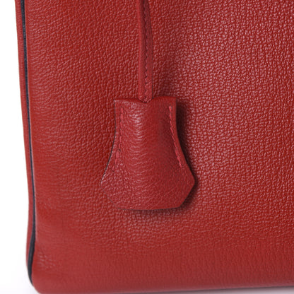 Hermes Chevre Mysore Horseshoe Kelly Retourne 28 Rouge Garance Bleu Obscur 33 of 38