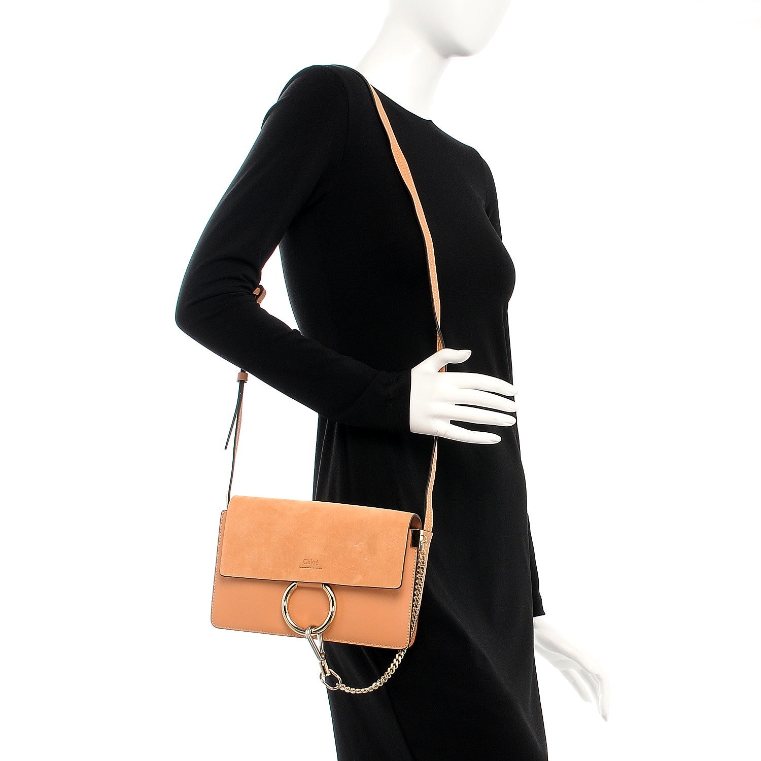 Chloe Suede Calfskin Small Faye Shoulder Bag Blushy Pink 2 of 9
