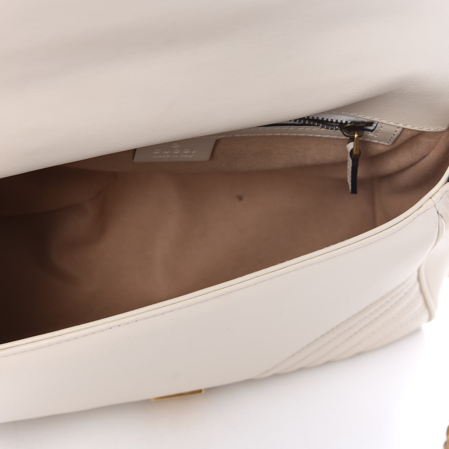 Gucci Calfskin Matelasse Small GG Marmont Top Handle Shoulder Bag White 4 of 13
