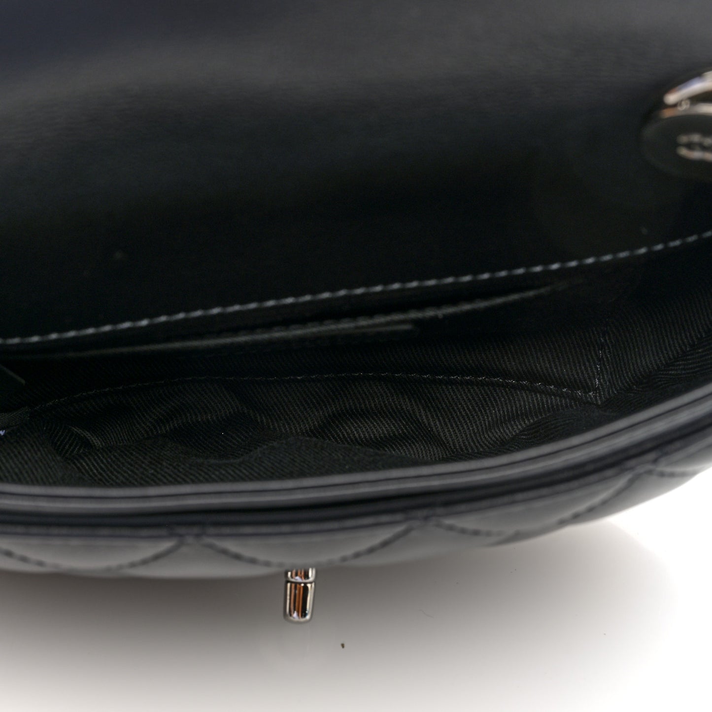 Calfskin Quilted CC Uniform Flap Belt Bag Black