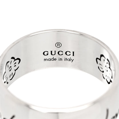 Gucci Sterling Silver Wide Blind for Love Band Ring 60 9 4 of 5