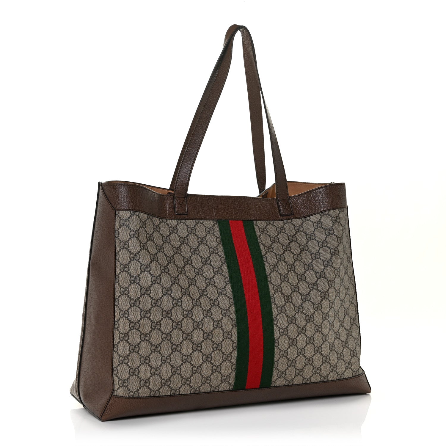 Gucci GG Supreme Monogram Web Ophidia Tote Brown 4 of 13