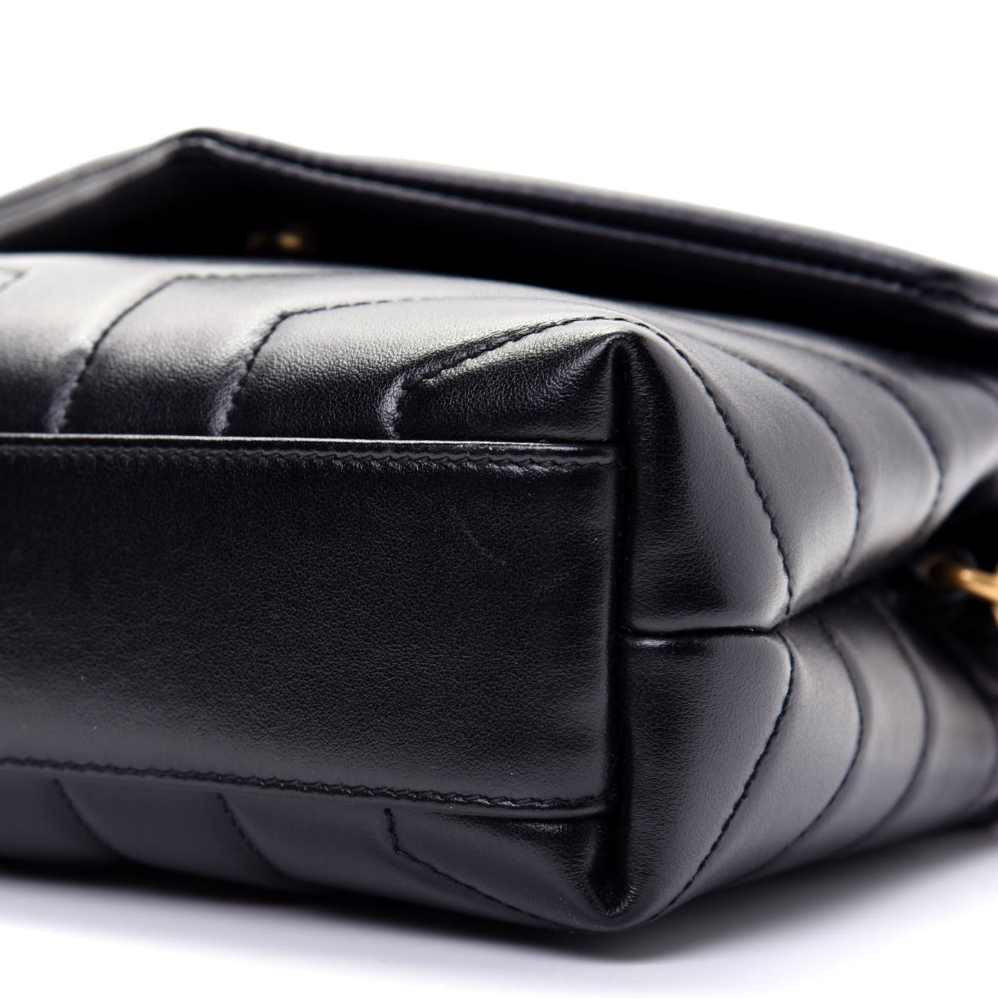 Calfskin Y Quilted Monogram Toy Loulou Crossbody Bag Black