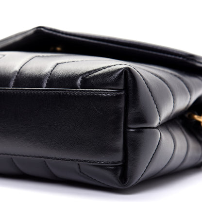 Saint Laurent Calfskin Y Quilted Monogram Toy Loulou Crossbody Bag Black 7 of 17