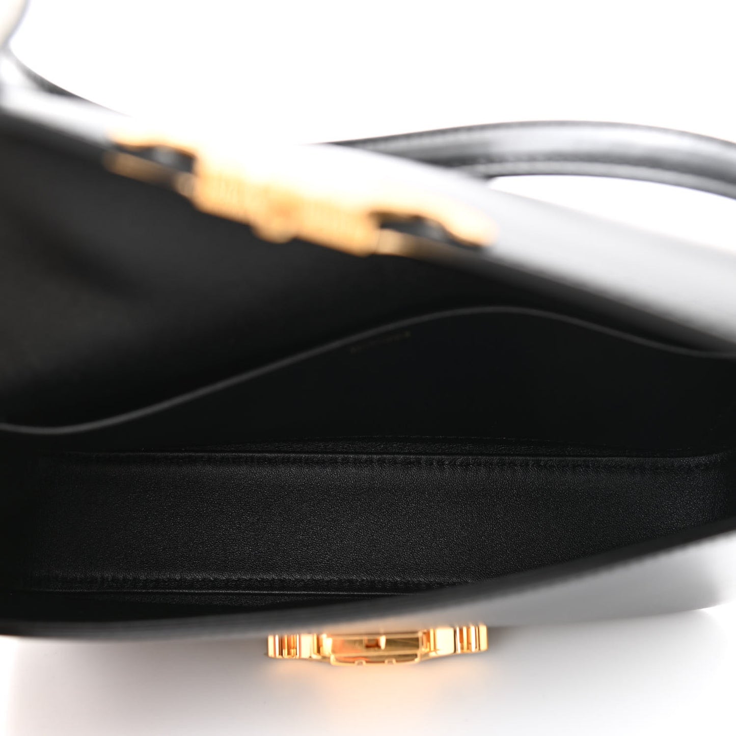 Shiny Calfskin Triomphe Shoulder Bag Black