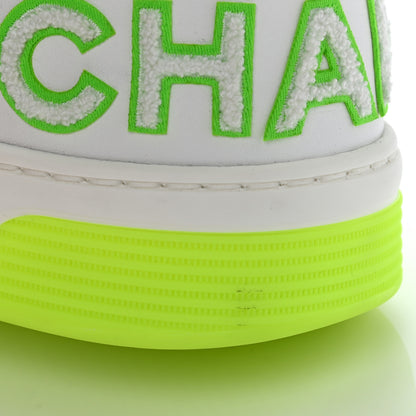Chanel Calfskin Womens Logo Sneakers 38.5 White Multicolor 9 of 12