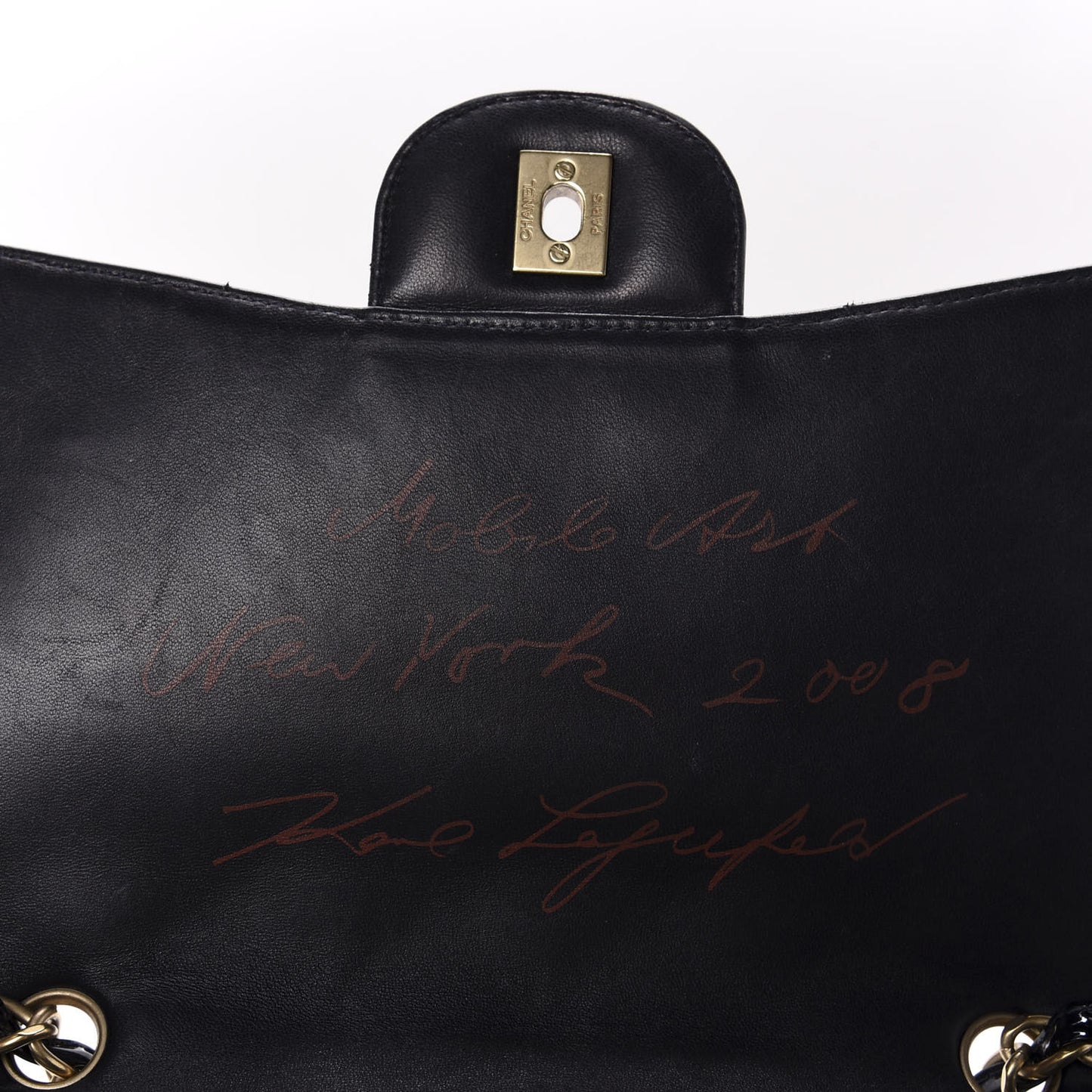 Patent Quilted Mobile Art Jumbo Single Flap Navy