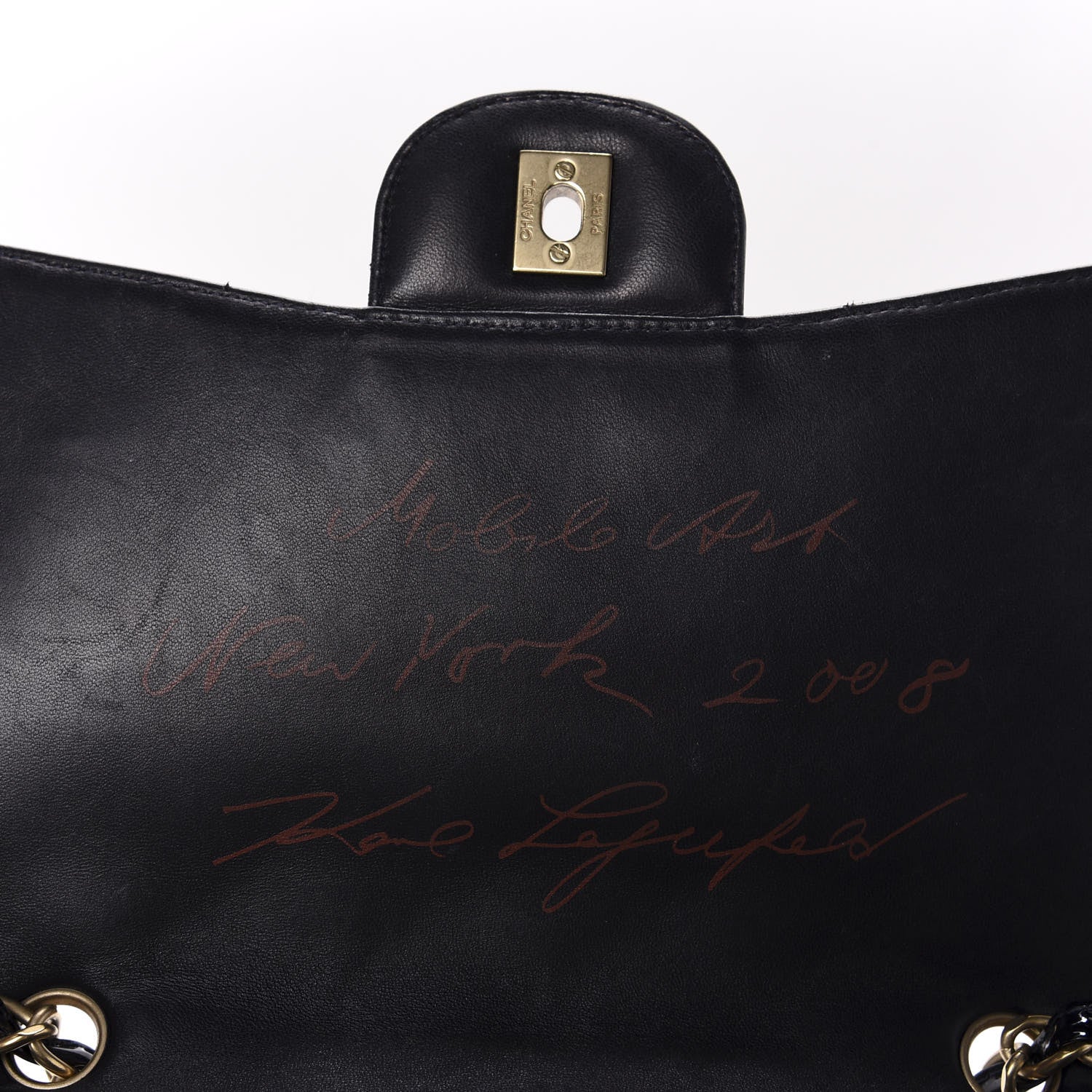 Chanel Patent Quilted Mobile Art Jumbo Single Flap Navy 8 of 11