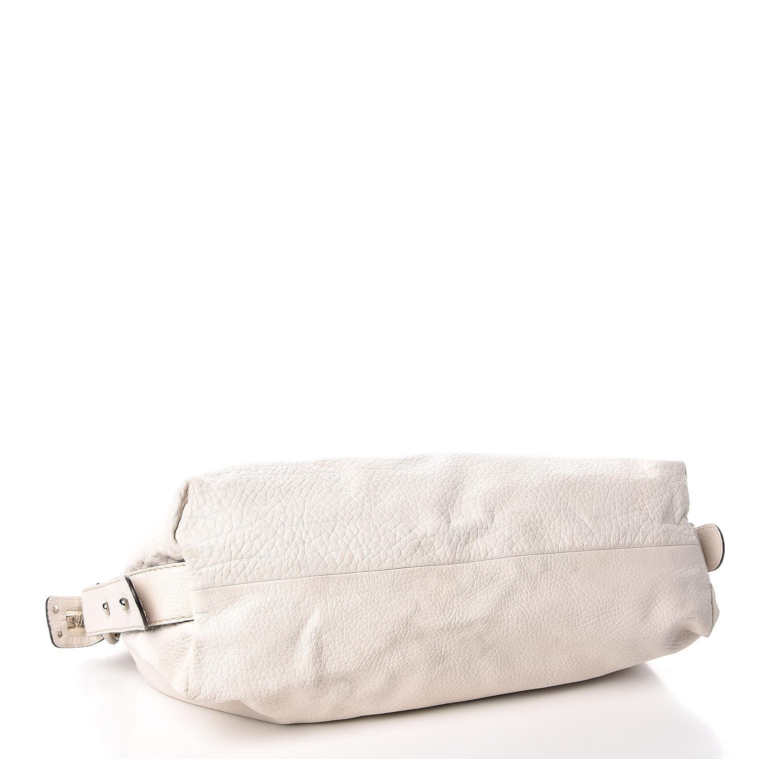 Gucci Pebbled Calfskin Large Bamboo Bar Tassel Shoulder Bag White 4 of 17