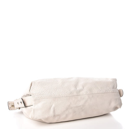 Gucci Pebbled Calfskin Large Bamboo Bar Tassel Shoulder Bag White 4 of 17