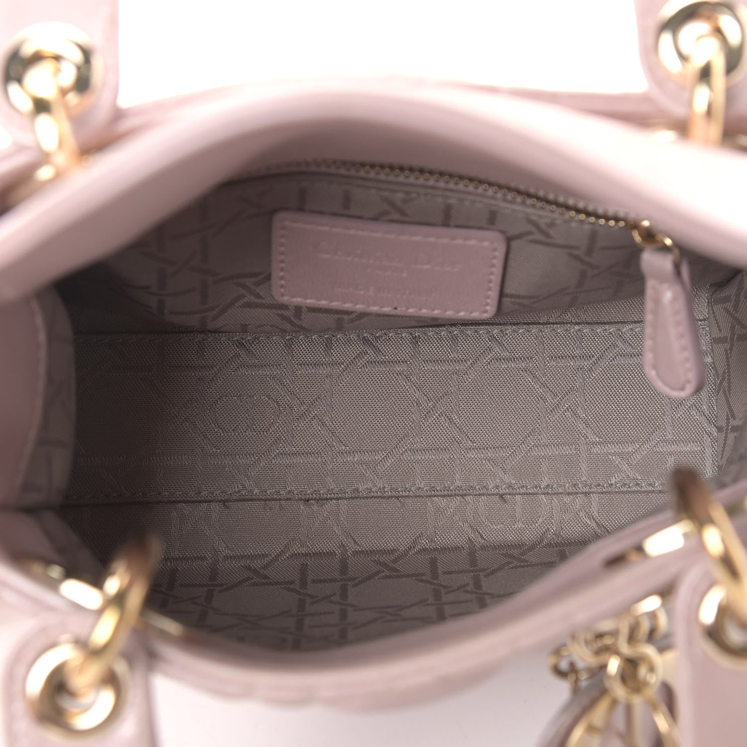 Christian Dior Metallic Lambskin Cannage Mini Lady Dior Lotus 5 of 19