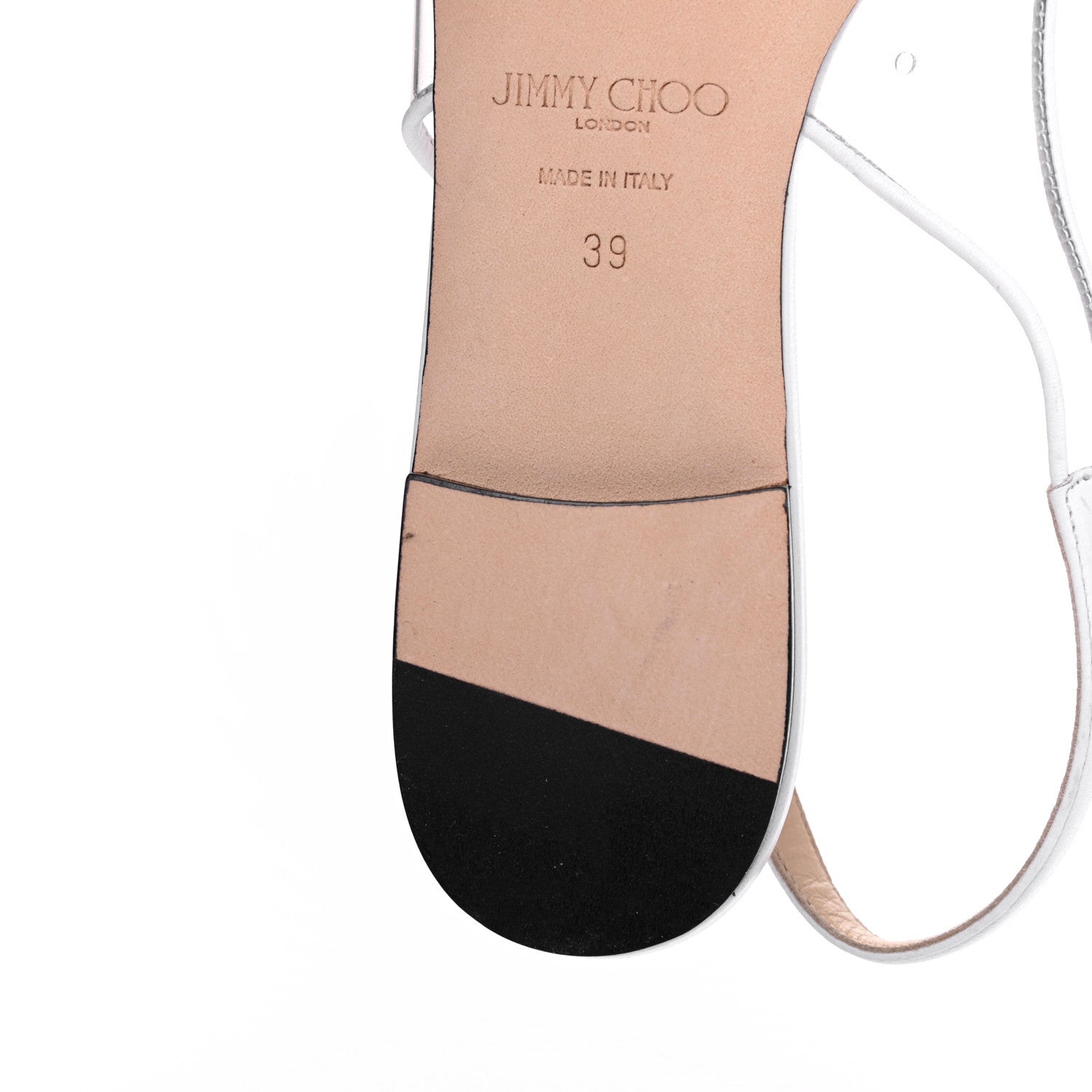 Jimmy Choo Kid PVC Erin Slingback Flats 39 White 8 of 9