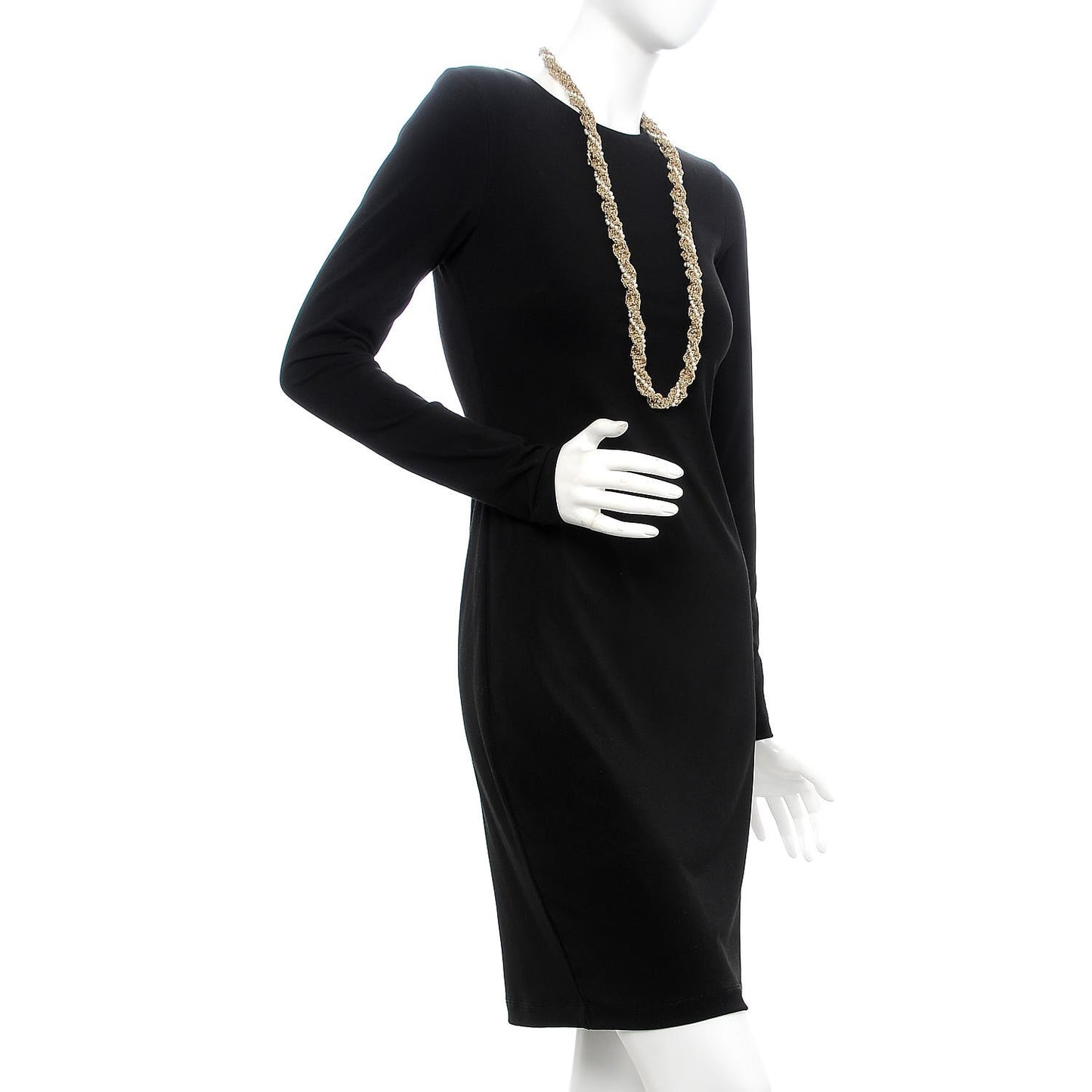 Pearl Chain CC Long Necklace Gold