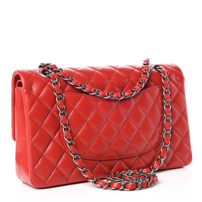 Chanel Caviar Quilted Medium Double Flap Dark Red 3 of 9