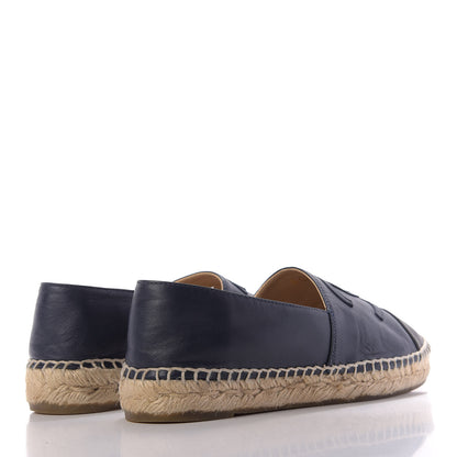Chanel Lambskin CC Espadrilles 37 Navy Black 4 of 12