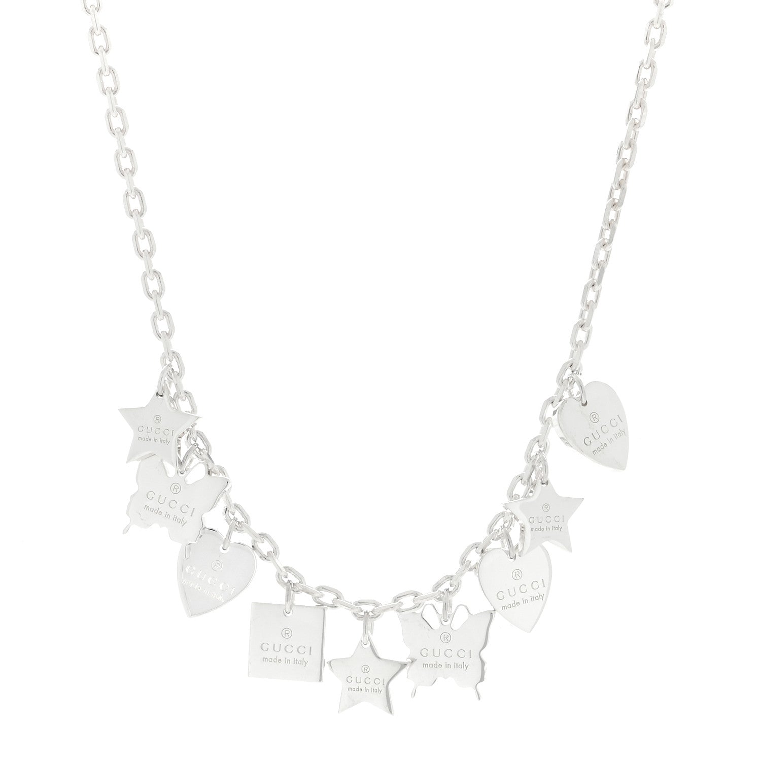 Gucci Sterling Silver Trademark Charm Necklace 1 of 3