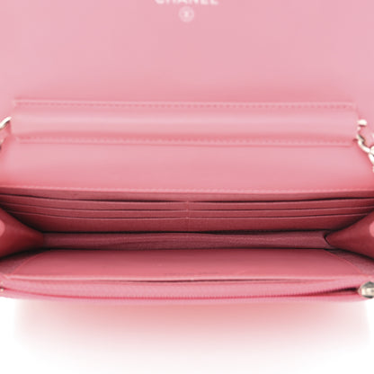 Chanel Patent Quilted Wallet On Chain WOC Coral 5 of 18