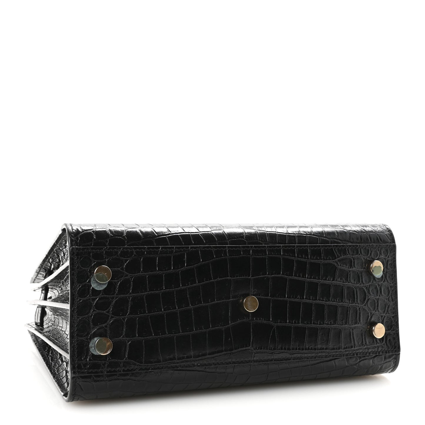 Calfskin Crocodile Embossed Baby Sac De Jour Black