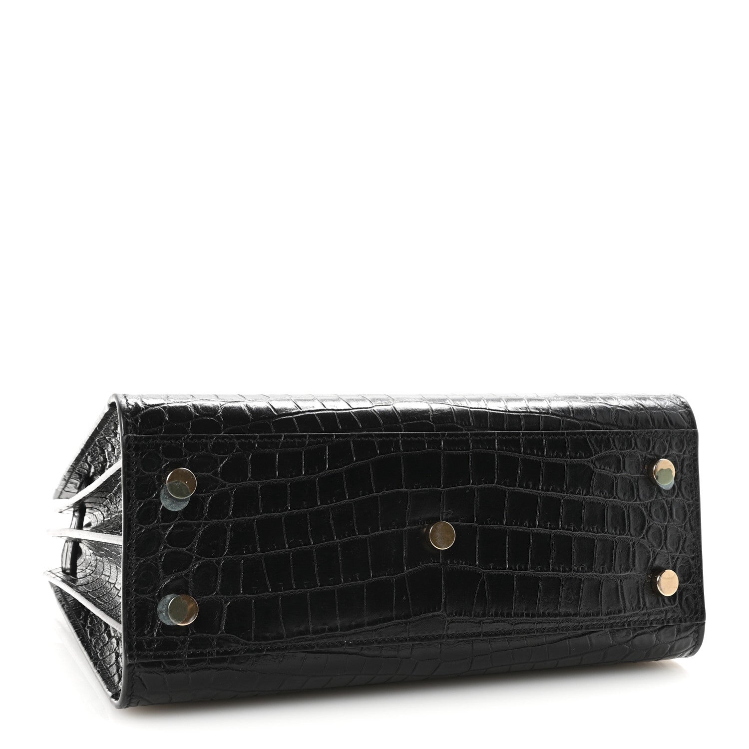Saint Laurent Calfskin Crocodile Embossed Baby Sac De Jour Black 4 of 9